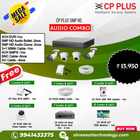 CPPLUS 5MP HD Colour Audio Bundle