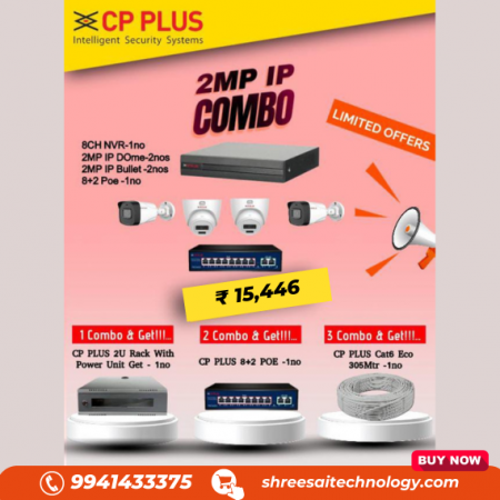 CPPLUS 2MP IP Colour Audio Bundle